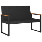 Gartenmöbel Set 4 pcs Schwarz und Cremeweiß Poly-Rattan