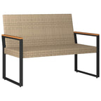 Gartenmöbel Set 4 pcs Beige und Cremeweiß Poly-Rattan