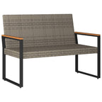 Gartenmöbel Set 4 pcs Grau und Marineblau Poly-Rattan