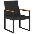 Gartenmöbel Set mit Kissen 3 pcs Schwarz Poly-Rattan