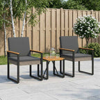 Gartenmöbel Set 3 pcs Grau und Dunkelgrau Poly-Rattan