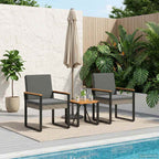 Gartenmöbel Set 3 pcs Grau und Dunkelgrau Poly-Rattan