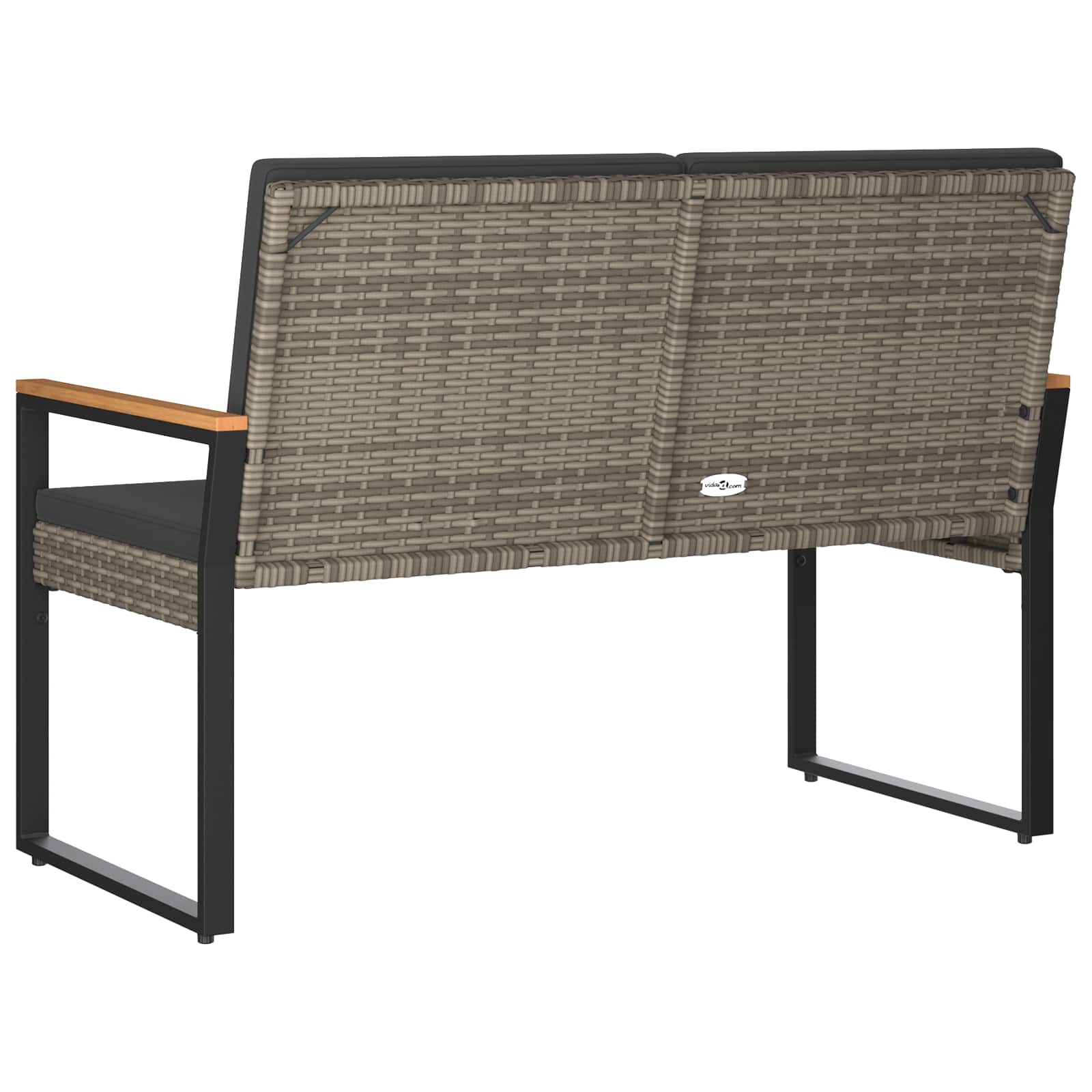 Bank Outdoor Grau und Dunkelgrau 107 x 61 x 80 cm Poly-Rattan