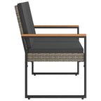 Bank Outdoor Grau und Dunkelgrau 107 x 61 x 80 cm Poly-Rattan