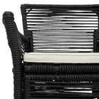 Gartenstuhl mit Kissen 2 pcs Schwarz und Creme Poly-Rattan