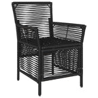 Gartenstuhl mit Kissen 2 pcs Schwarz und Creme Poly-Rattan