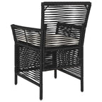 Gartenstuhl mit Kissen 2 pcs Schwarz und Creme Poly-Rattan