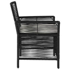 Gartenstuhl mit Kissen 2 pcs Schwarz und Creme Poly-Rattan