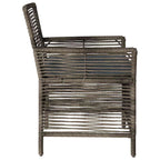 Gartenstuhl mit Kissen 2 pcs Grau und Dunkelgrau Poly-Rattan