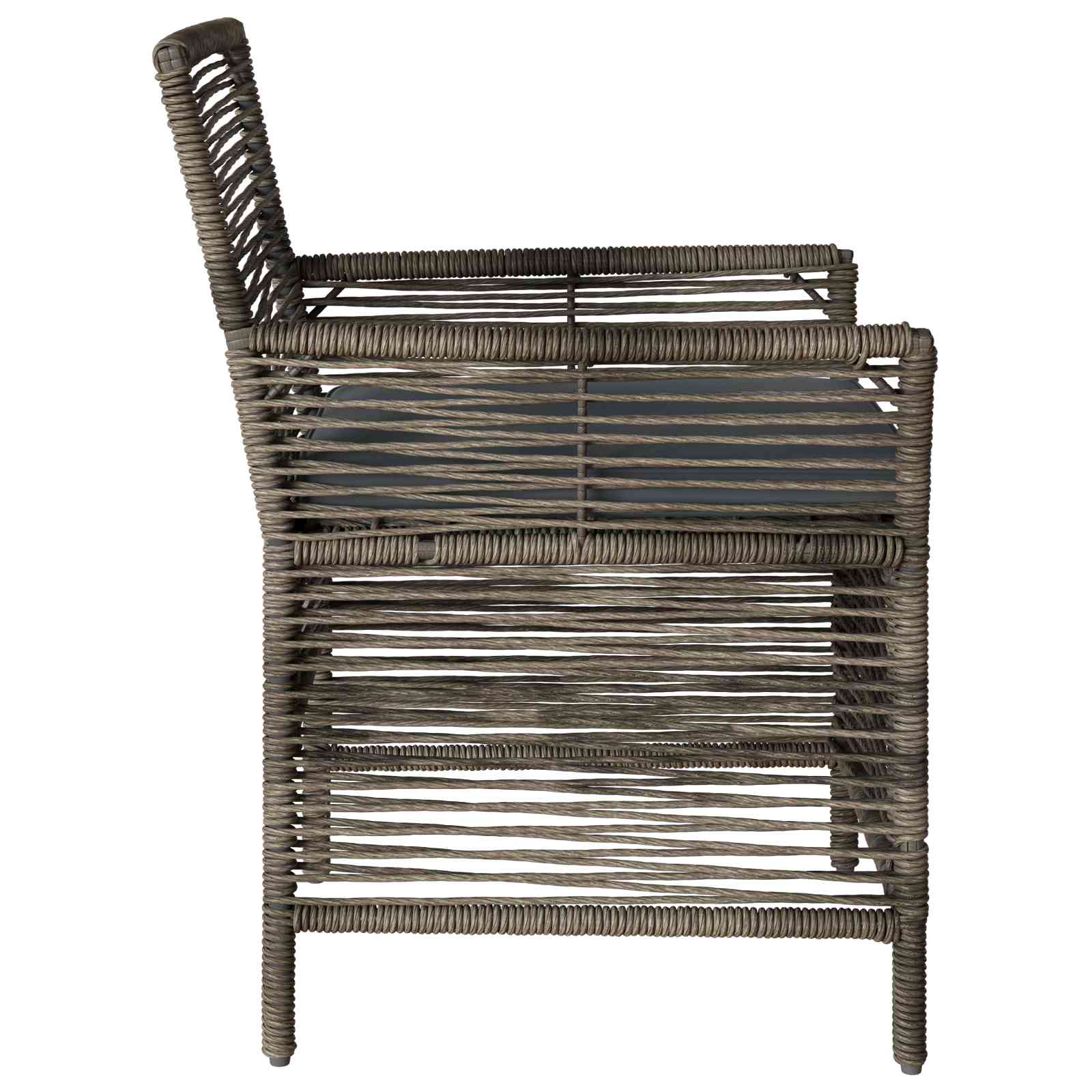 Gartenstuhl mit Kissen 2 pcs Grau und Dunkelgrau Poly-Rattan
