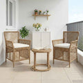 Gartenstuhl mit Kissen 2 pcs Beige und Creme Poly-Rattan
