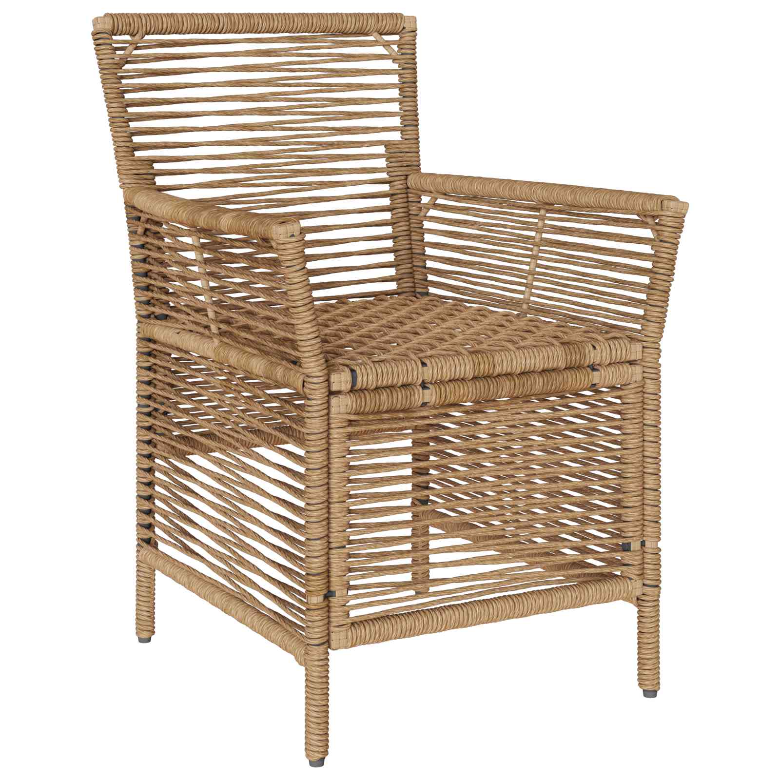 Gartenstuhl mit Kissen 2 pcs Beige und Creme Poly-Rattan