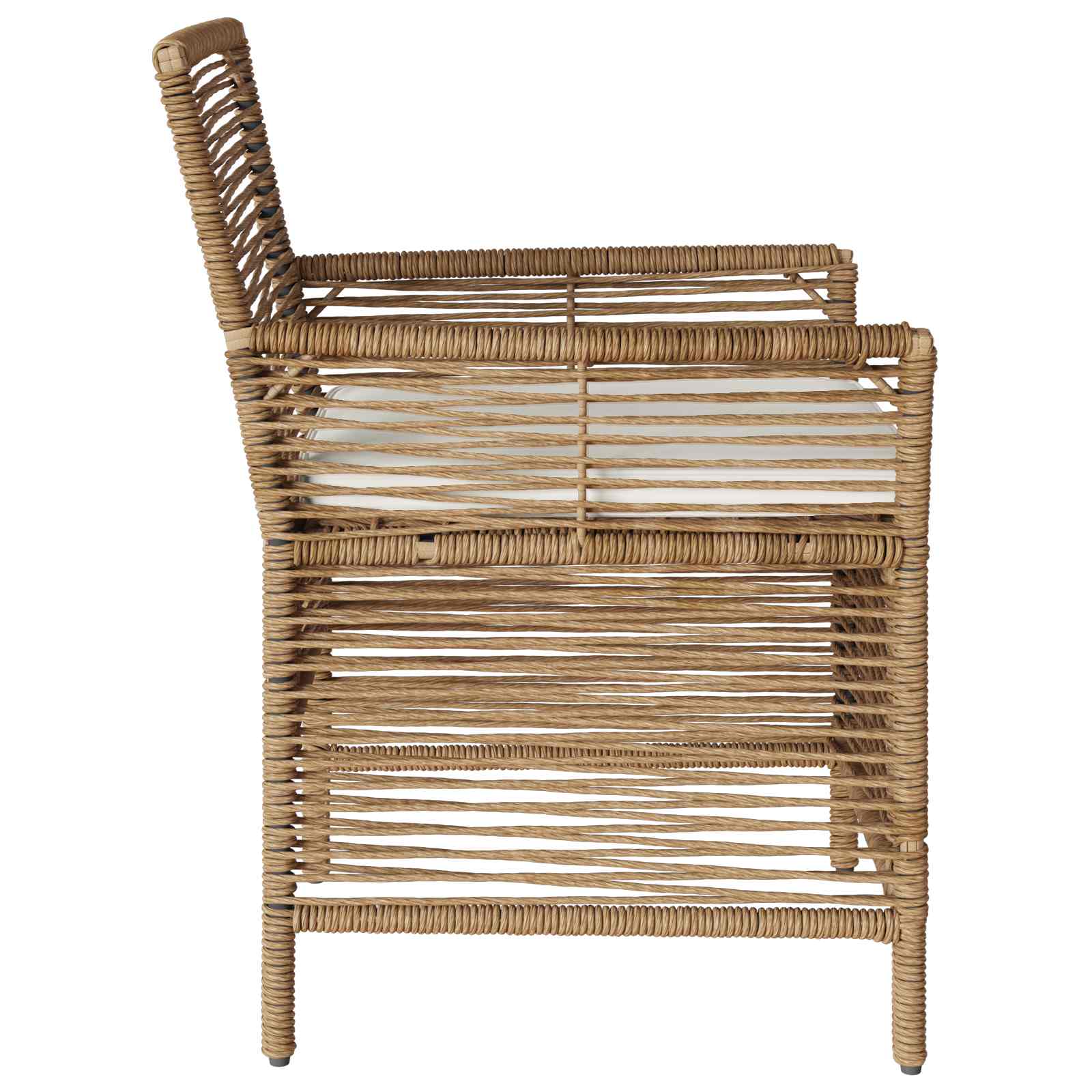 Gartenstuhl mit Kissen 2 pcs Beige und Creme Poly-Rattan