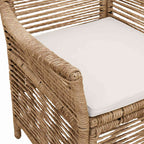 Gartenstuhl mit Kissen 4 pcs Beige und Creme Poly-Rattan