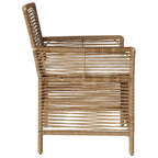 Gartenstuhl mit Kissen 4 pcs Beige und Creme Poly-Rattan