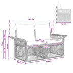 Garten-Sofa 2-Sitzanzahl Schwarz Poly-Rattan