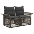 Garten-Sofa 2-Sitzanzahl Grau Poly-Rattan