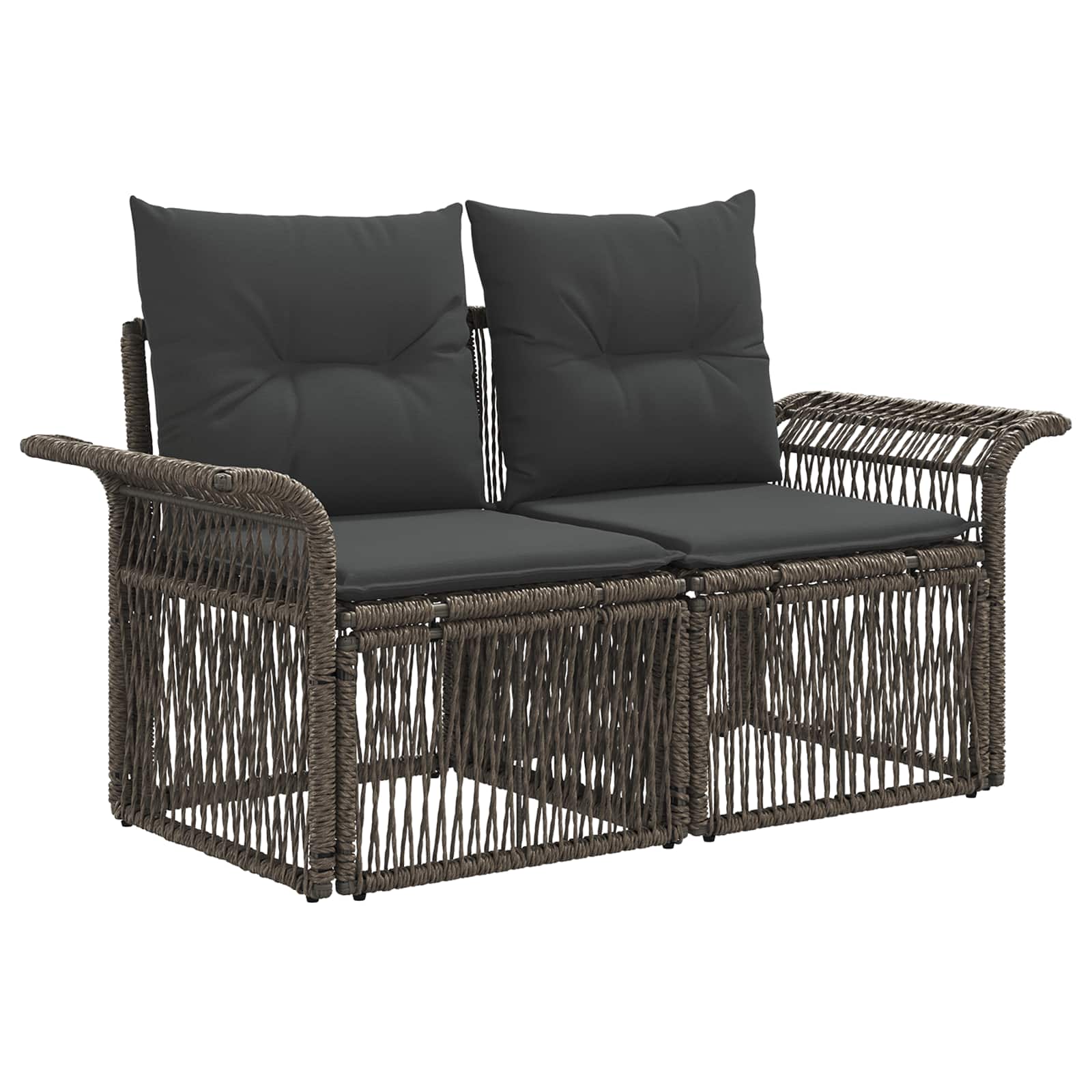 Garten-Sofa 2-Sitzanzahl Grau Poly-Rattan