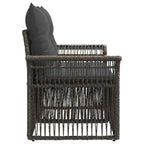 Garten-Sofa 2-Sitzanzahl Grau Poly-Rattan