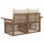 Garten-Sofa 2-Sitzanzahl Beige Poly-Rattan