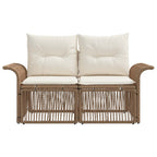 Garten-Sofa 2-Sitzanzahl Beige Poly-Rattan