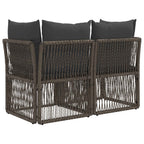 Garten-Sofa 2-Sitzanzahl Grau Poly-Rattan