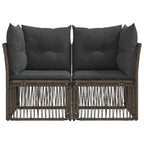 Garten-Sofa 2-Sitzanzahl Grau Poly-Rattan