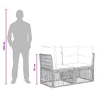 Garten-Sofa 2-Sitzanzahl Grau Poly-Rattan