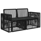 Garten-Sofa 2-Sitzanzahl Schwarz Poly-Rattan