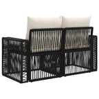 Garten-Sofa 2-Sitzanzahl Schwarz Poly-Rattan