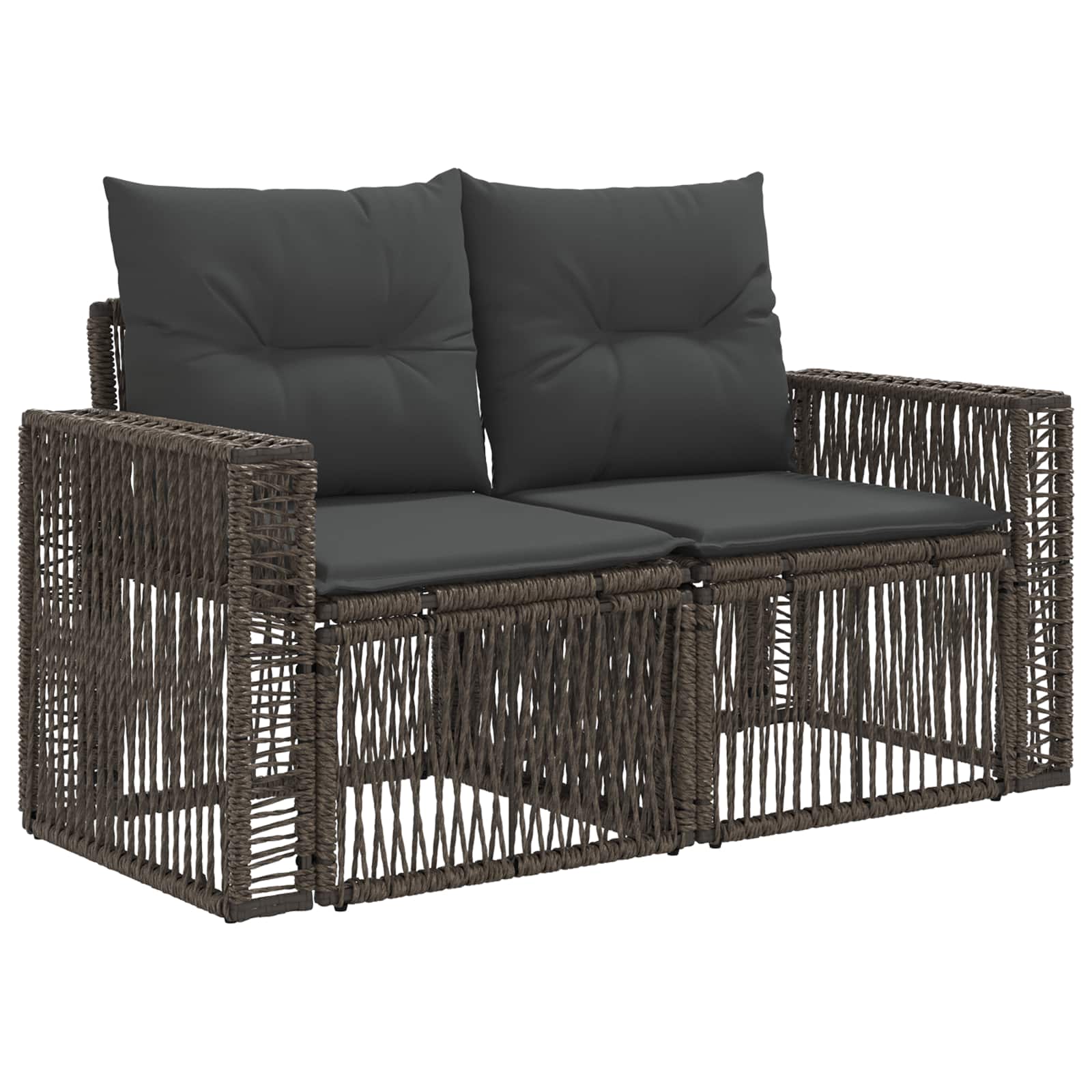 Garten-Sofa 2-Sitzanzahl Grau Poly-Rattan