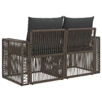 Garten-Sofa 2-Sitzanzahl Grau Poly-Rattan