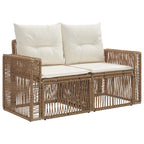 Garten-Sofa 2-Sitzanzahl Beige Poly-Rattan