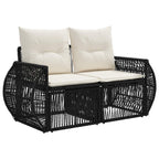 Garten-Sofa 2-Sitzanzahl Schwarz Poly-Rattan