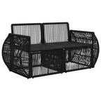 Garten-Sofa 2-Sitzanzahl Schwarz Poly-Rattan