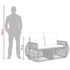 Garten-Sofa 2-Sitzanzahl Grau Poly-Rattan