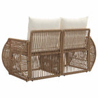 Garten-Sofa 2-Sitzanzahl Beige Poly-Rattan