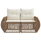 Garten-Sofa 2-Sitzanzahl Beige Poly-Rattan