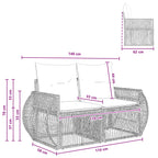 Garten-Sofa 2-Sitzanzahl Beige Poly-Rattan
