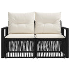 Garten-Sofa 2-Sitzanzahl Schwarz Poly-Rattan