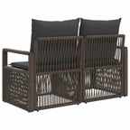Garten-Sofa 2-Sitzanzahl Grau Poly-Rattan