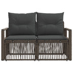 Garten-Sofa 2-Sitzanzahl Grau Poly-Rattan