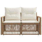 Garten-Sofa 2-Sitzanzahl Beige Poly-Rattan