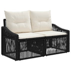 Garten-Sofa 2-Sitzanzahl Schwarz Poly-Rattan