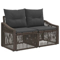 Garten-Sofa 2-Sitzanzahl Grau Poly-Rattan