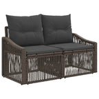 Garten-Sofa 2-Sitzanzahl Grau Poly-Rattan