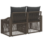 Garten-Sofa 2-Sitzanzahl Grau Poly-Rattan