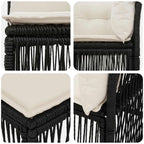Ecksofa Schwarz Poly-Rattan