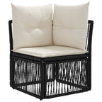 Ecksofa Schwarz Poly-Rattan