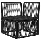 Ecksofa Schwarz Poly-Rattan